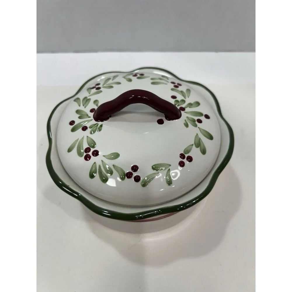 Nikko Holiday Hearth Christmas Bowl Candy Dish Lid Trinket Box 5